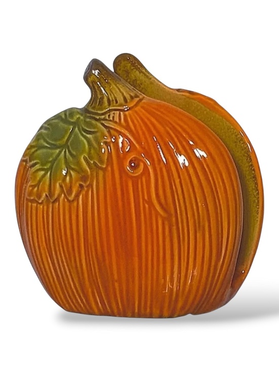 Bee Happy Matket Boutique Other - Pumpkin Napkin Holder Hand Painted Glazed Ceramic Seasonal Functional Art